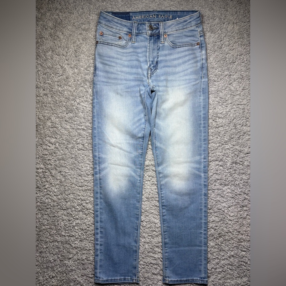 American Eagle Jeans Mens 26 x 28 Slim Light Wash Airflex Classic Casual Denim